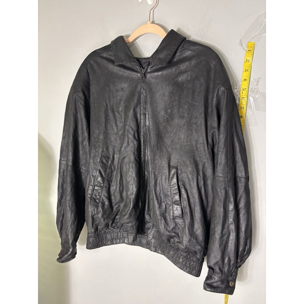 Vintage Remy Jacket Men’s 42 Arrow Soft Leather USA Made Black Bomber Full Zip